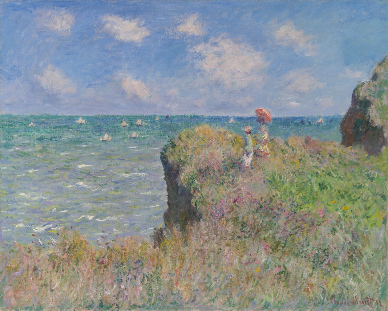 Paseo por el Acantilado en Pourville, 1882 de Claude Monet