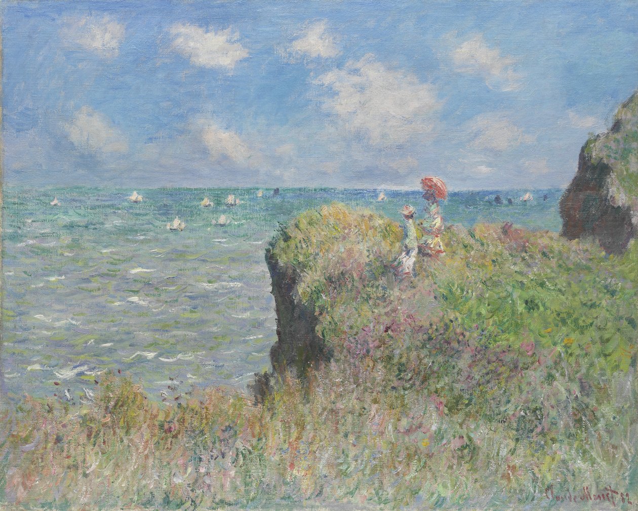 Paseo por el Acantilado en Pourville, 1882 de Claude Monet