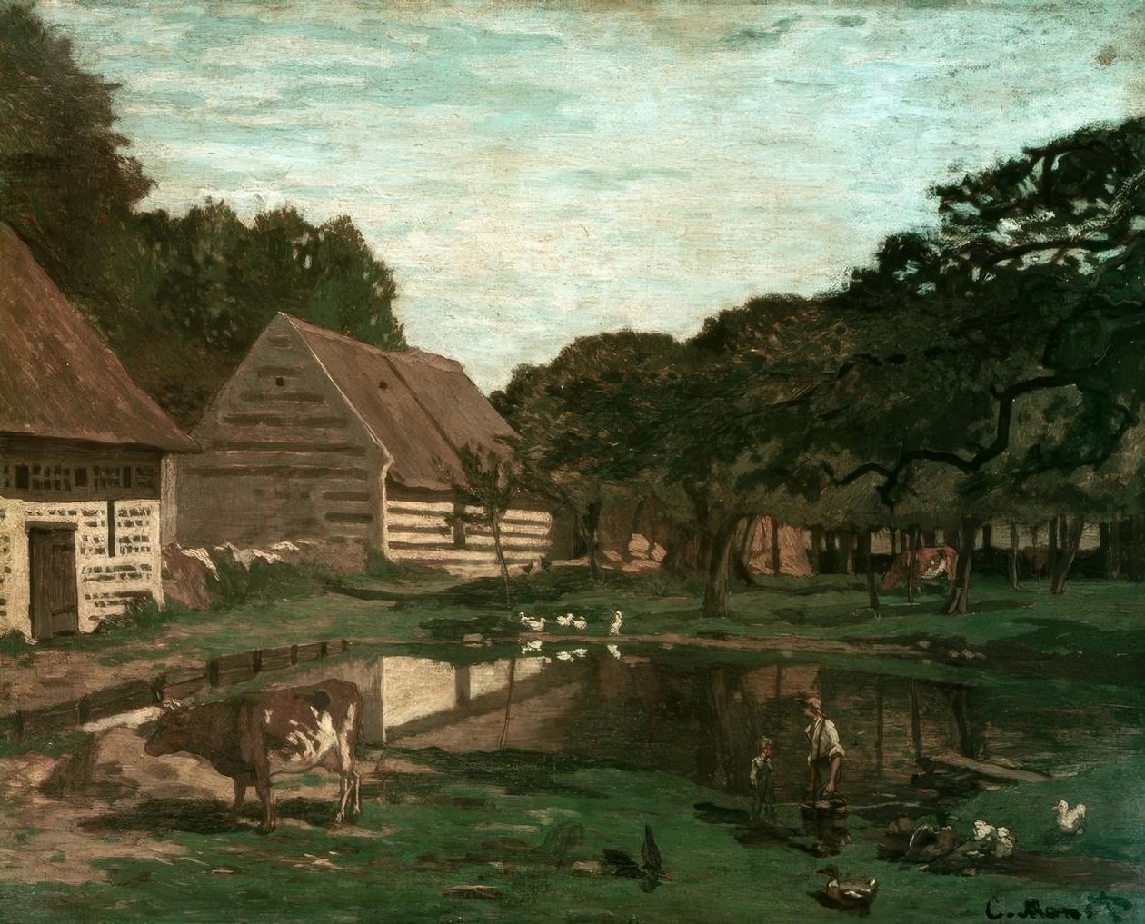 Patio de granja en Normandía de Claude Monet