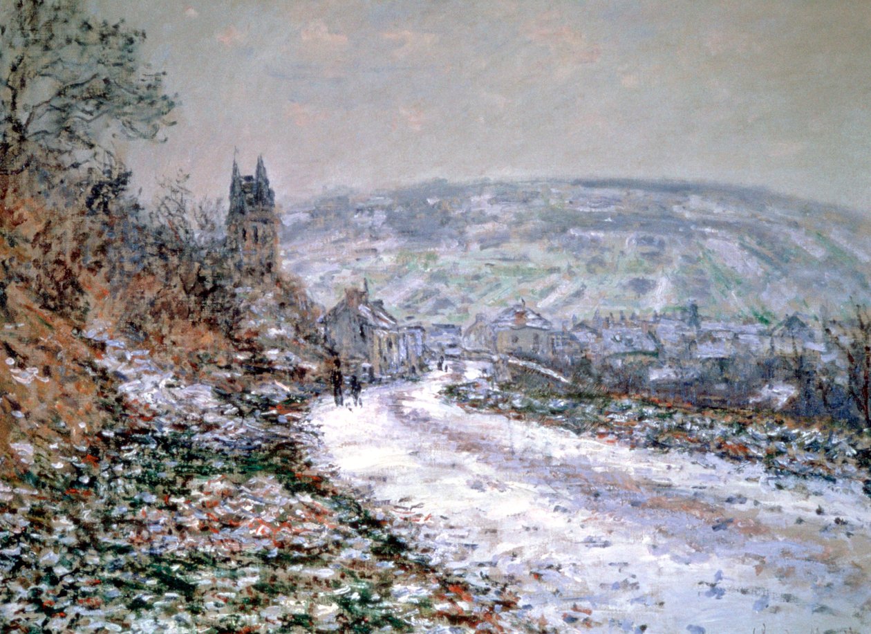 Entrada al Pueblo de Vetheuil en Invierno de Claude Monet