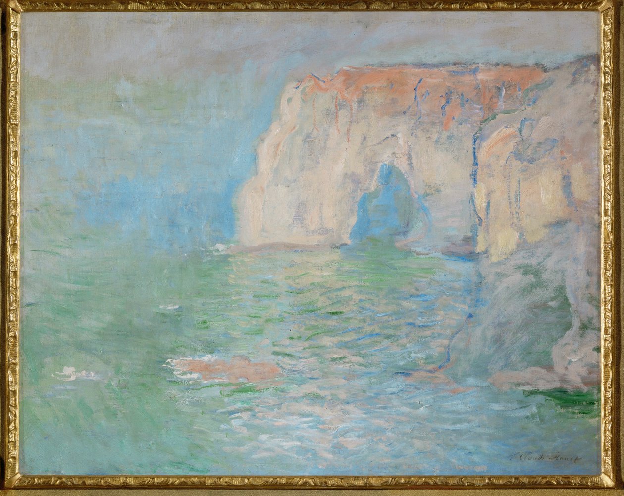 Etretat: el Manneporte, reflejos en el agua (óleo sobre lienzo) de Claude Monet