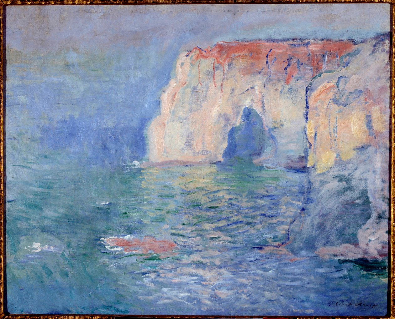 Etretat, la Manneporte, reflejos en el agua. Pintura de Claude Monet (1840-1926) 1885, Museo de Orsay, París de Claude Monet