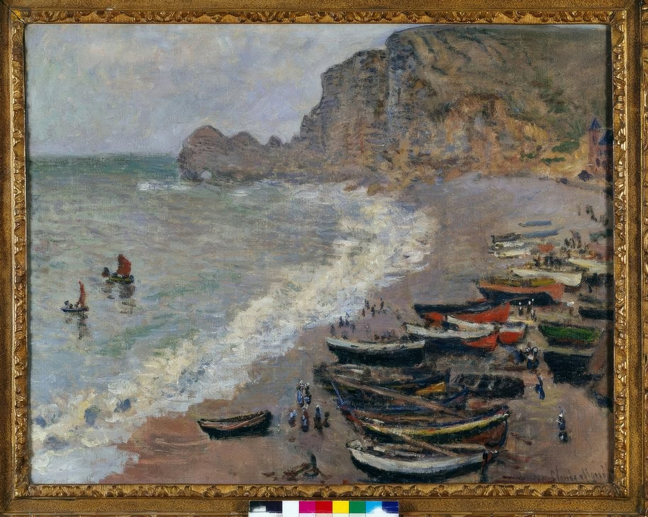 Etretat: la playa y la puerta de Amont de Claude Monet