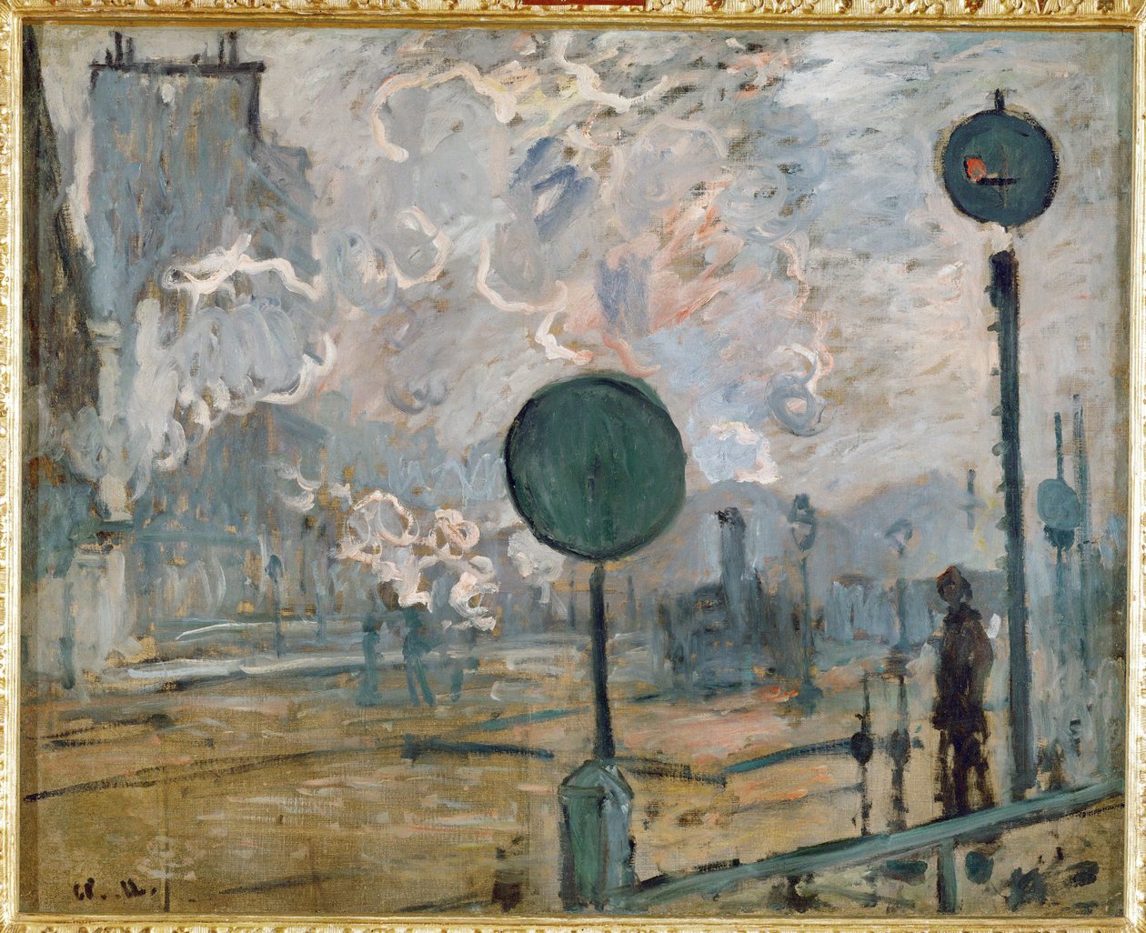 Exterior de la Gare Saint-Lazare, Señalización de Claude Monet