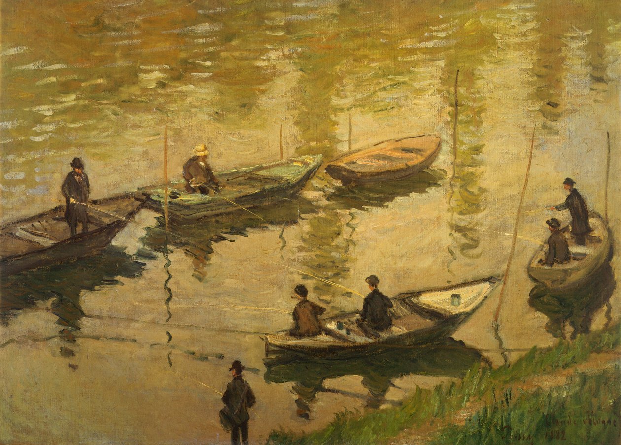 Pescadores en el Sena de Claude Monet