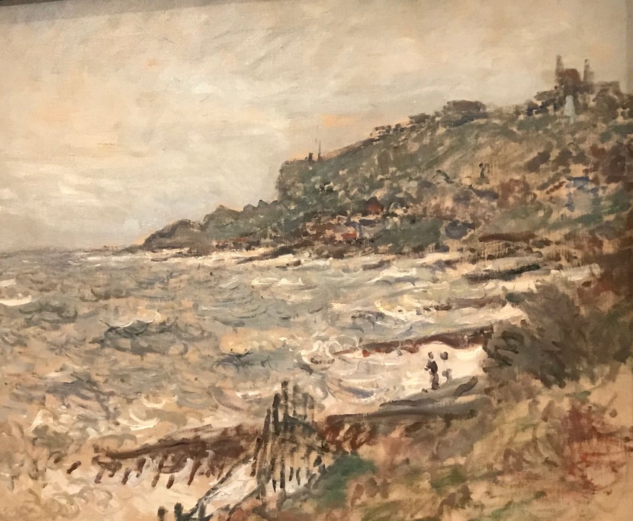 Francés: Falaise de Sainte-Adresse, tiempo gris de Claude Monet