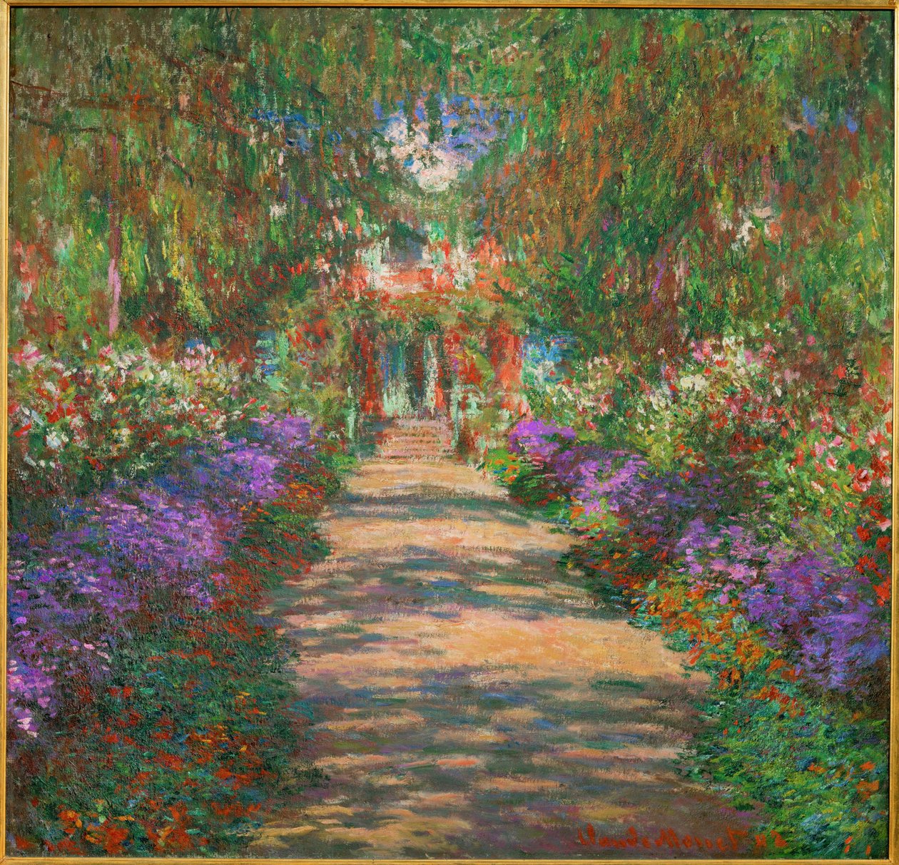 Jardín en Giverny (pintura sobre lienzo) de Claude Monet