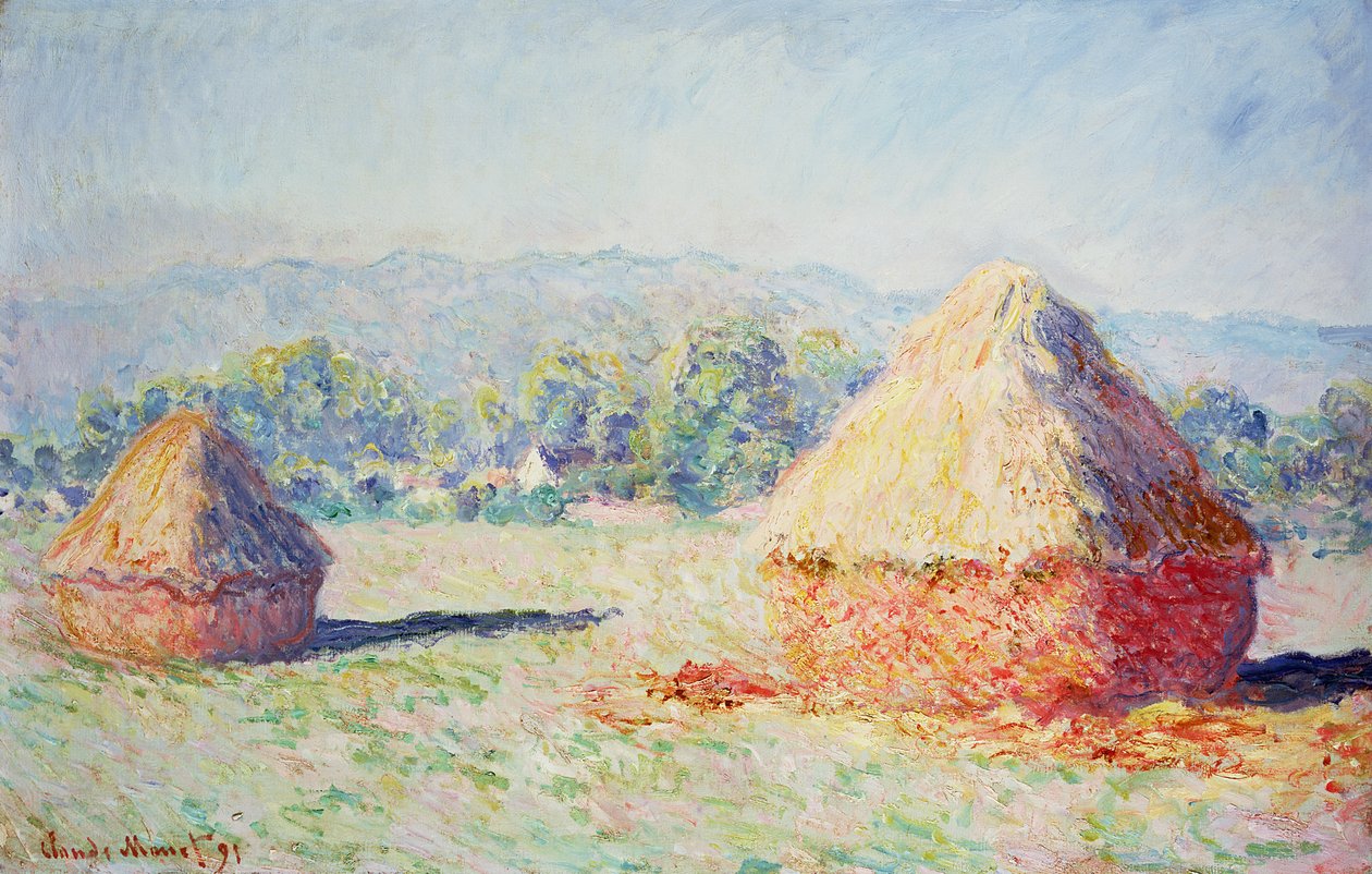 Almiar al sol, efecto de la mañana, 1891 de Claude Monet