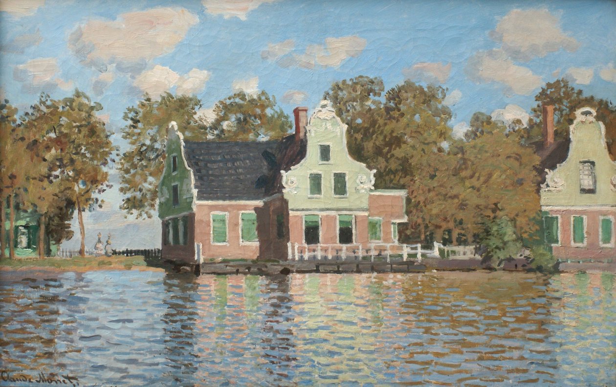 Casas en la orilla del río Zaan, 1871-1872 de Claude Monet