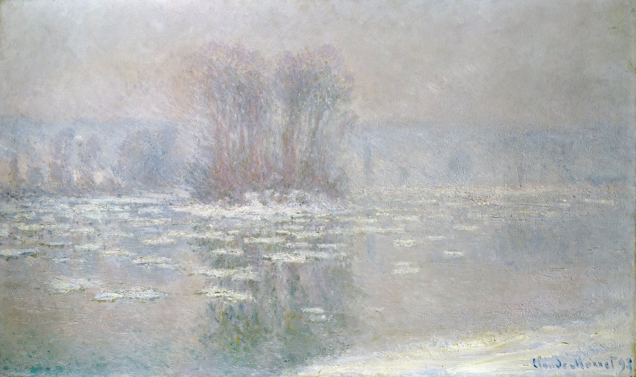 Hielo en Bennecourt, 1898 de Claude Monet