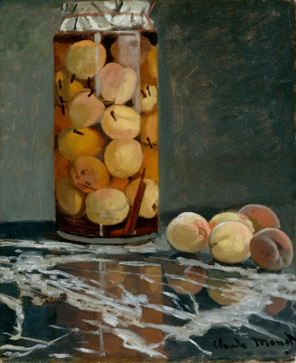 Jarra de duraznos, ca 1866 de Claude Monet