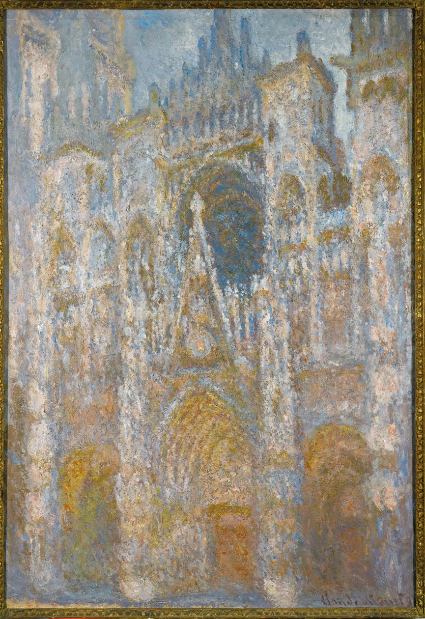 La Cathedrale de Rouen, sol de mañana, armonía azul (óleo sobre lienzo) de Claude Monet