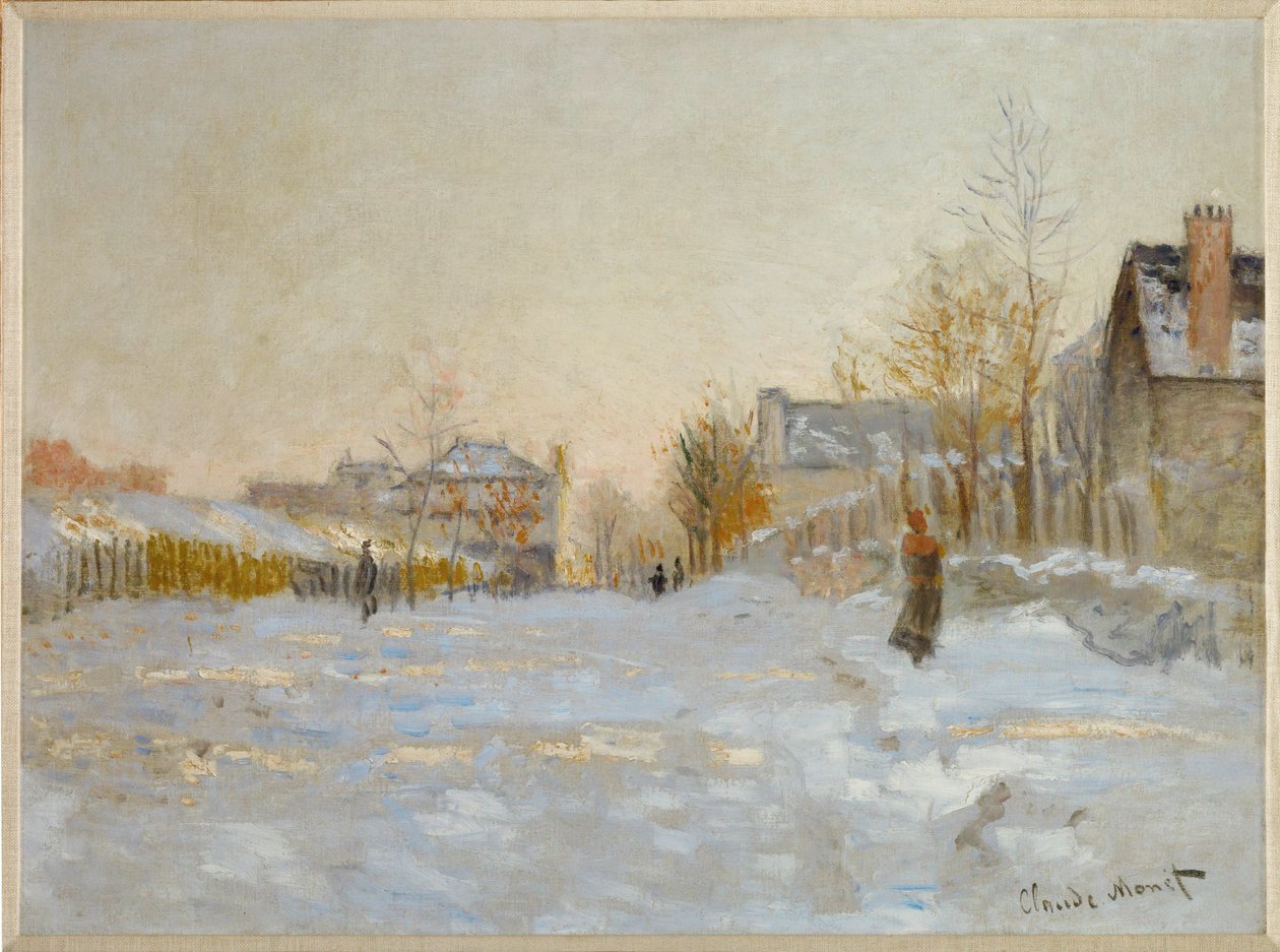 Nieve en Argenteuil (óleo sobre lienzo) de Claude Monet
