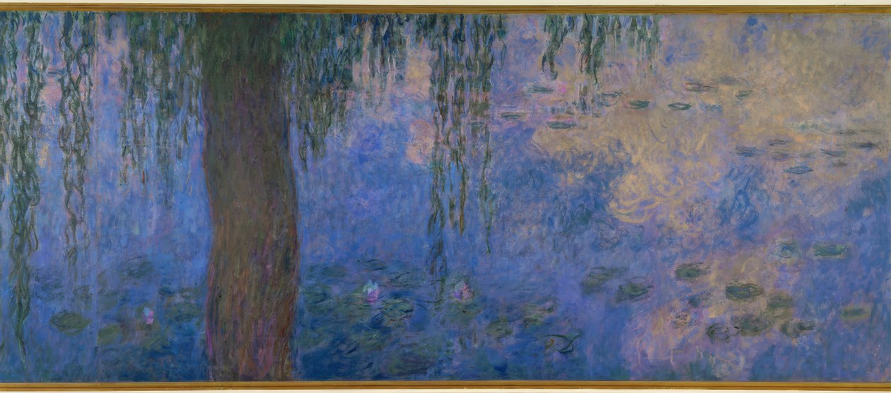 El estanque de nenúfares con sauces, La mañana con sauces de Claude Monet