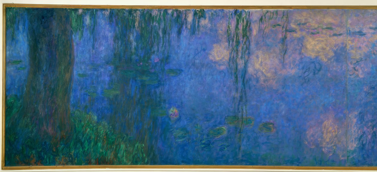 El estanque de nenúfares con sauces, La mañana con sauces de Claude Monet
