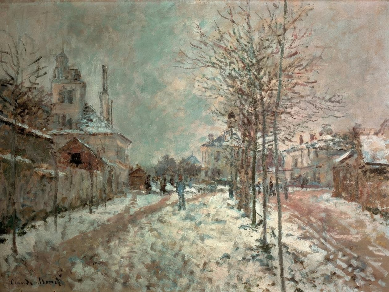 El Boulevard de Pontoise en Argenteuil, nieve de Claude Monet