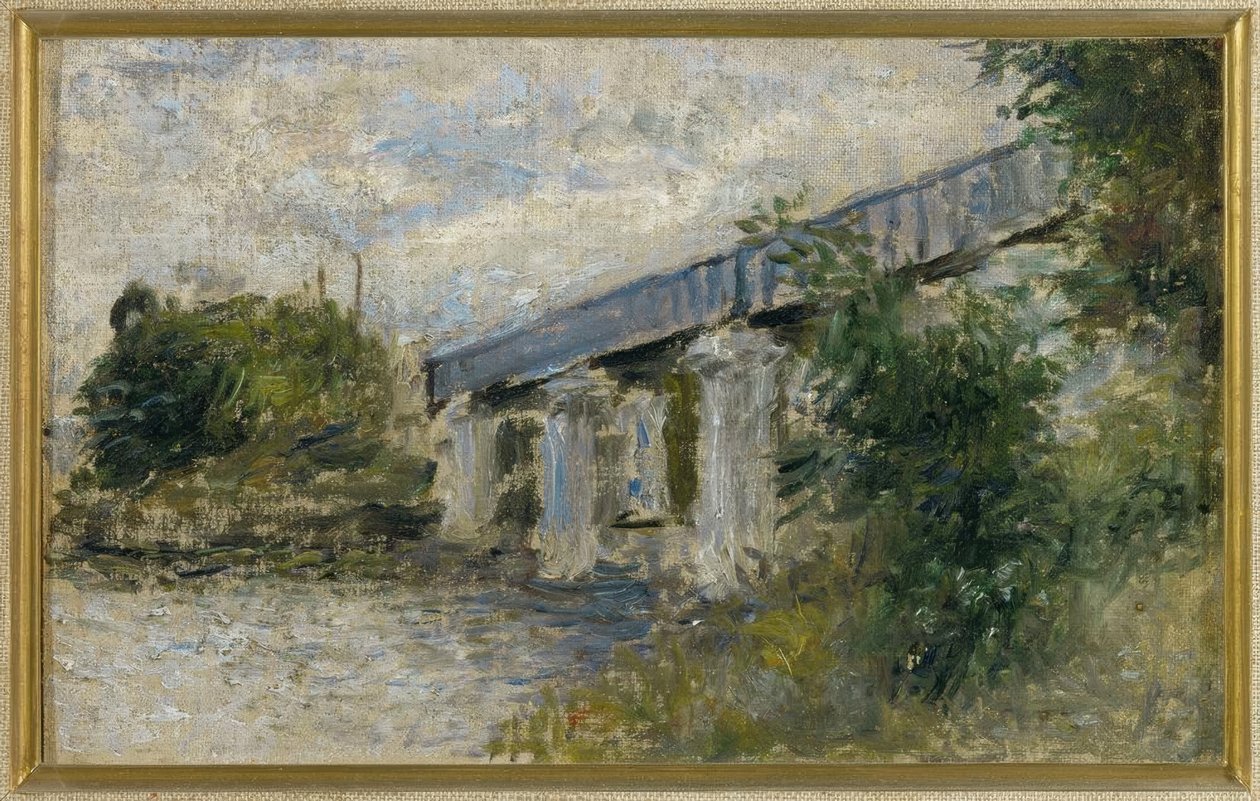 El puente del ferrocarril, Argenteuil de Claude Monet