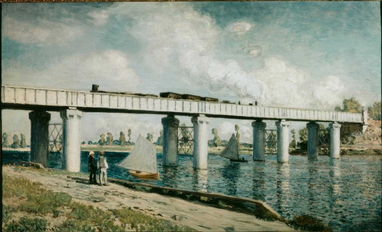 El puente del ferrocarril en Argenteuil de Claude Monet