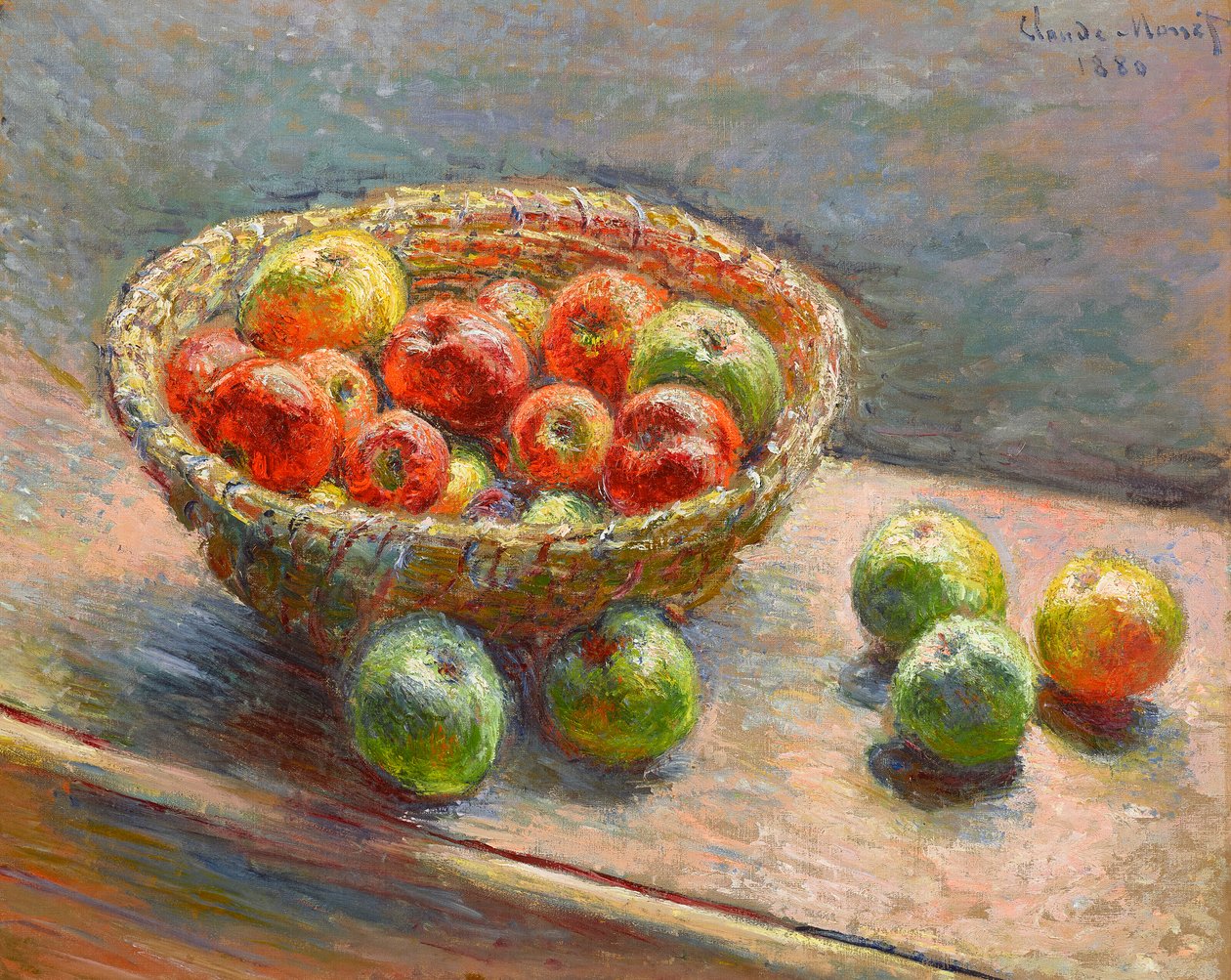 La cesta de manzanas de Claude Monet