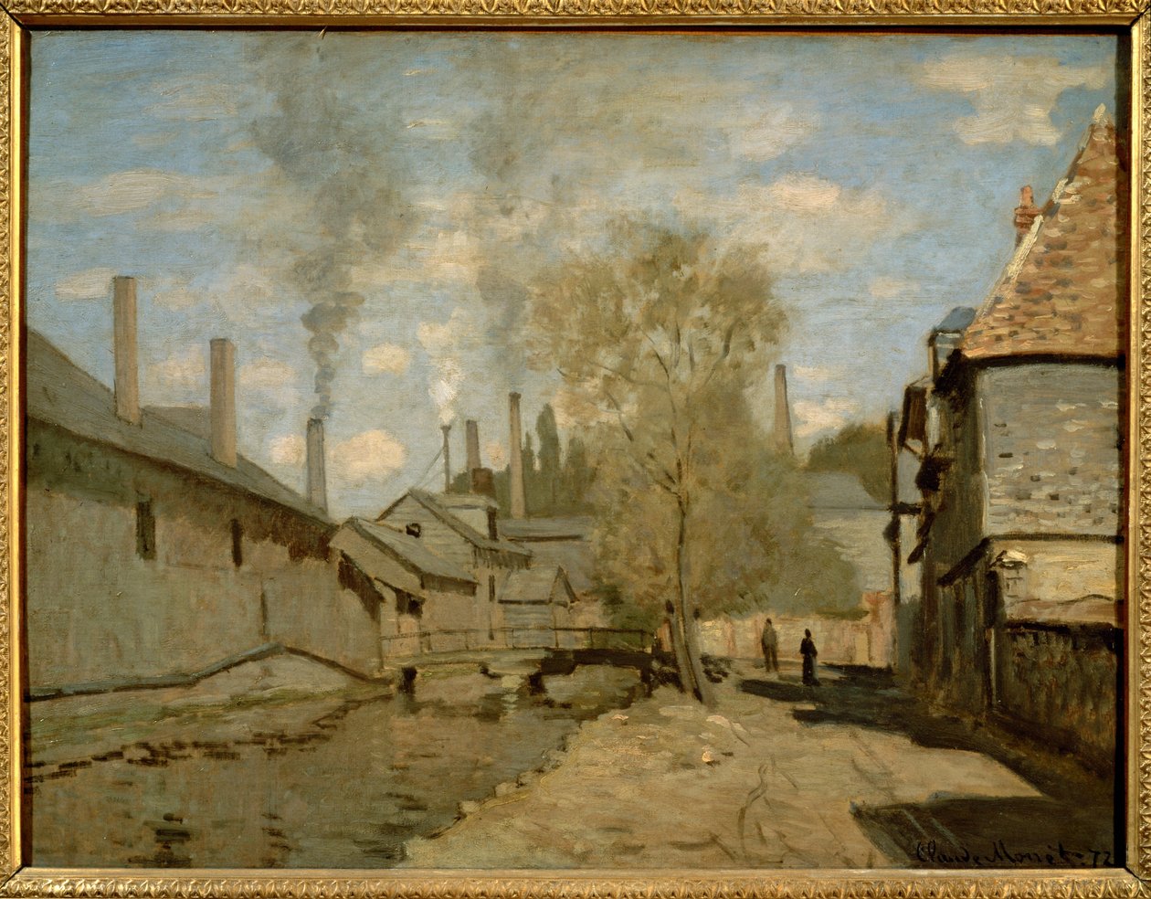 Le ruisseau de Robec a Rouen ... (óleo sobre lienzo) de Claude Monet