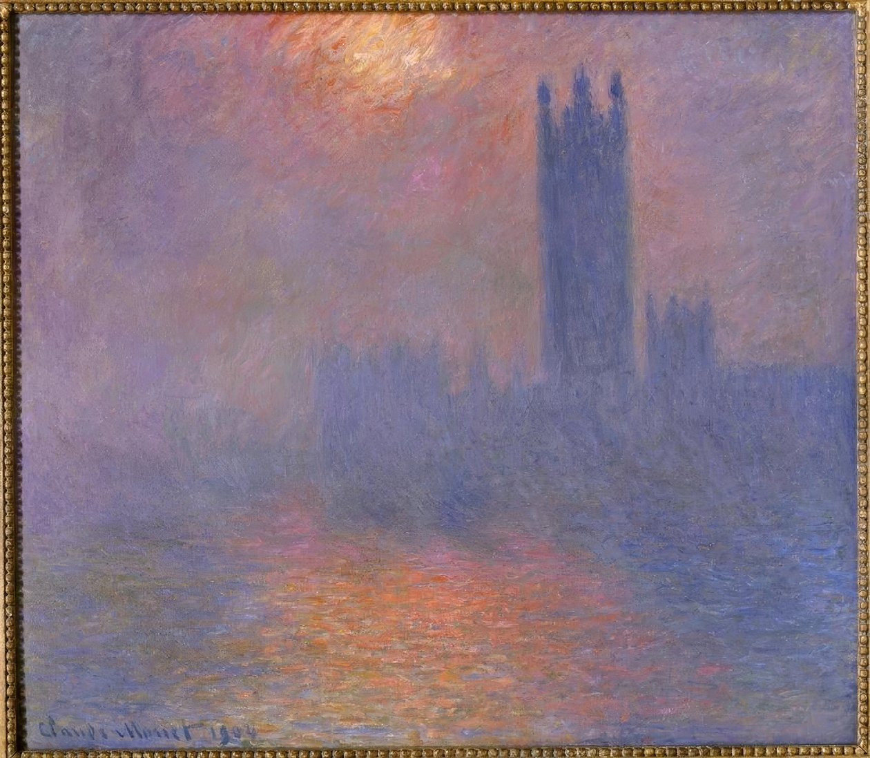 Londres, El Parlamento, Rayo de sol en la niebla de Claude Monet