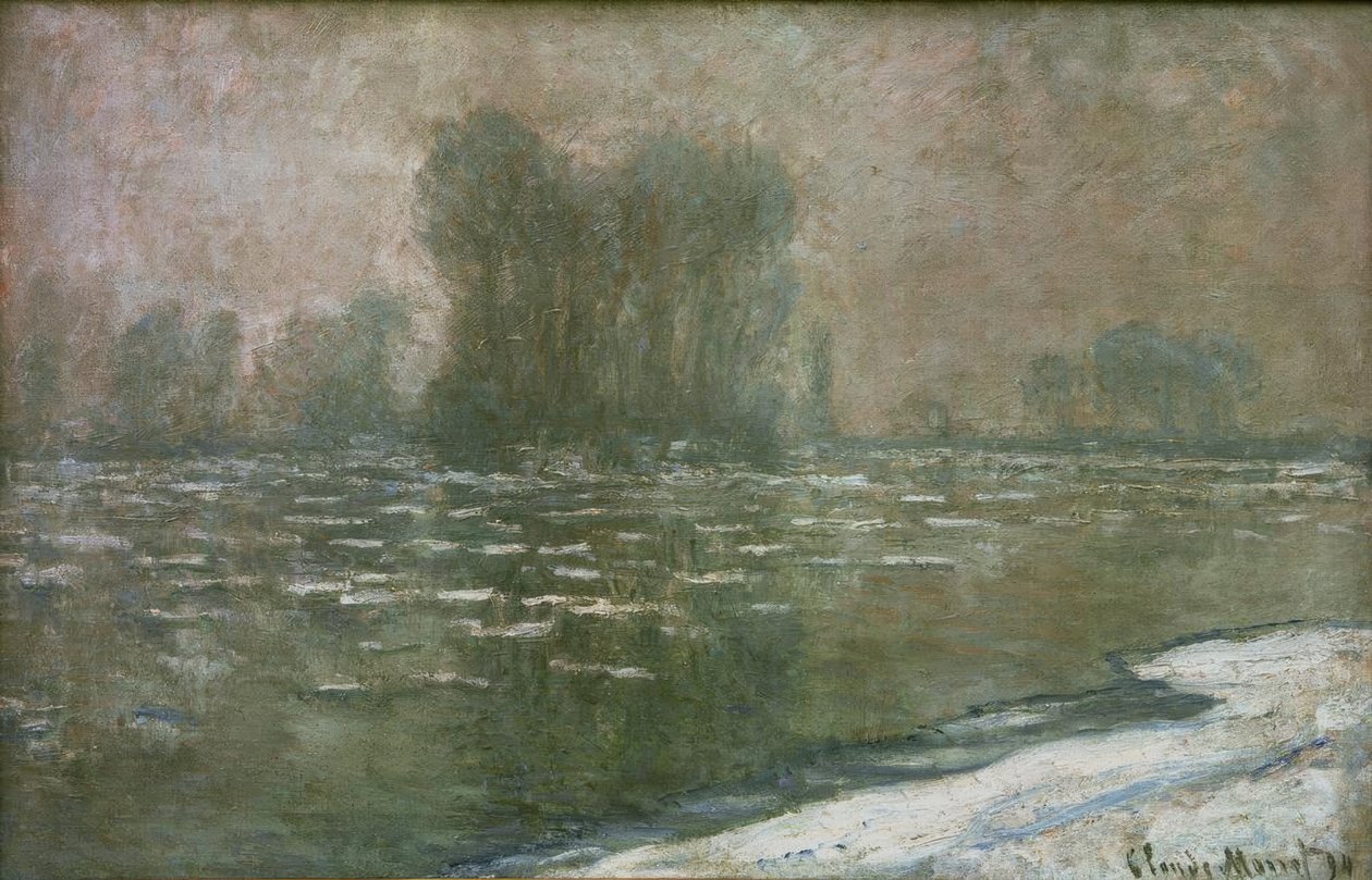 Mañana brumosa, deshielo (Deshielo en una mañana neblinosa) de Claude Monet