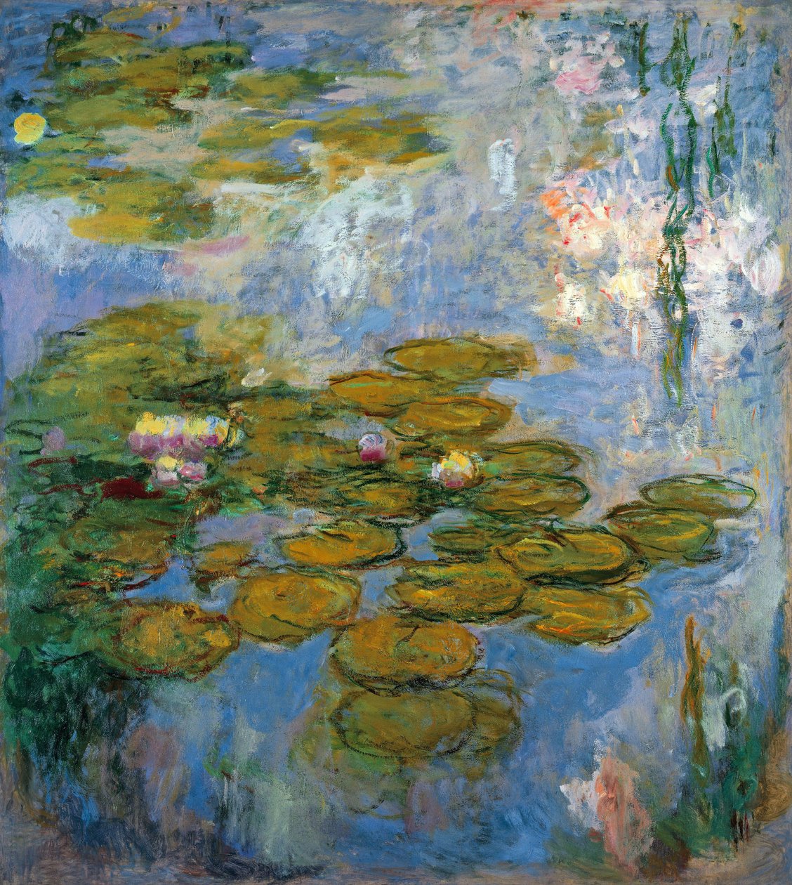 ""Nympheas"" - estanque de nenúfares en Giverny - Pintura de Claude Monet (1840-1926), óleo sobre lienzo de Claude Monet