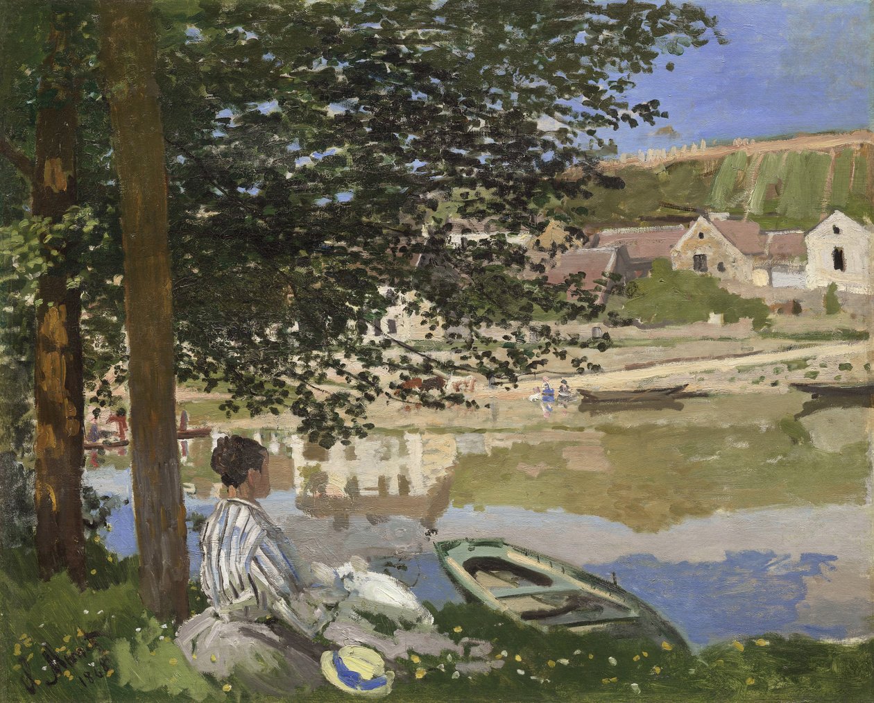 En la orilla del Sena, Bennecourt, 1868 de Claude Monet