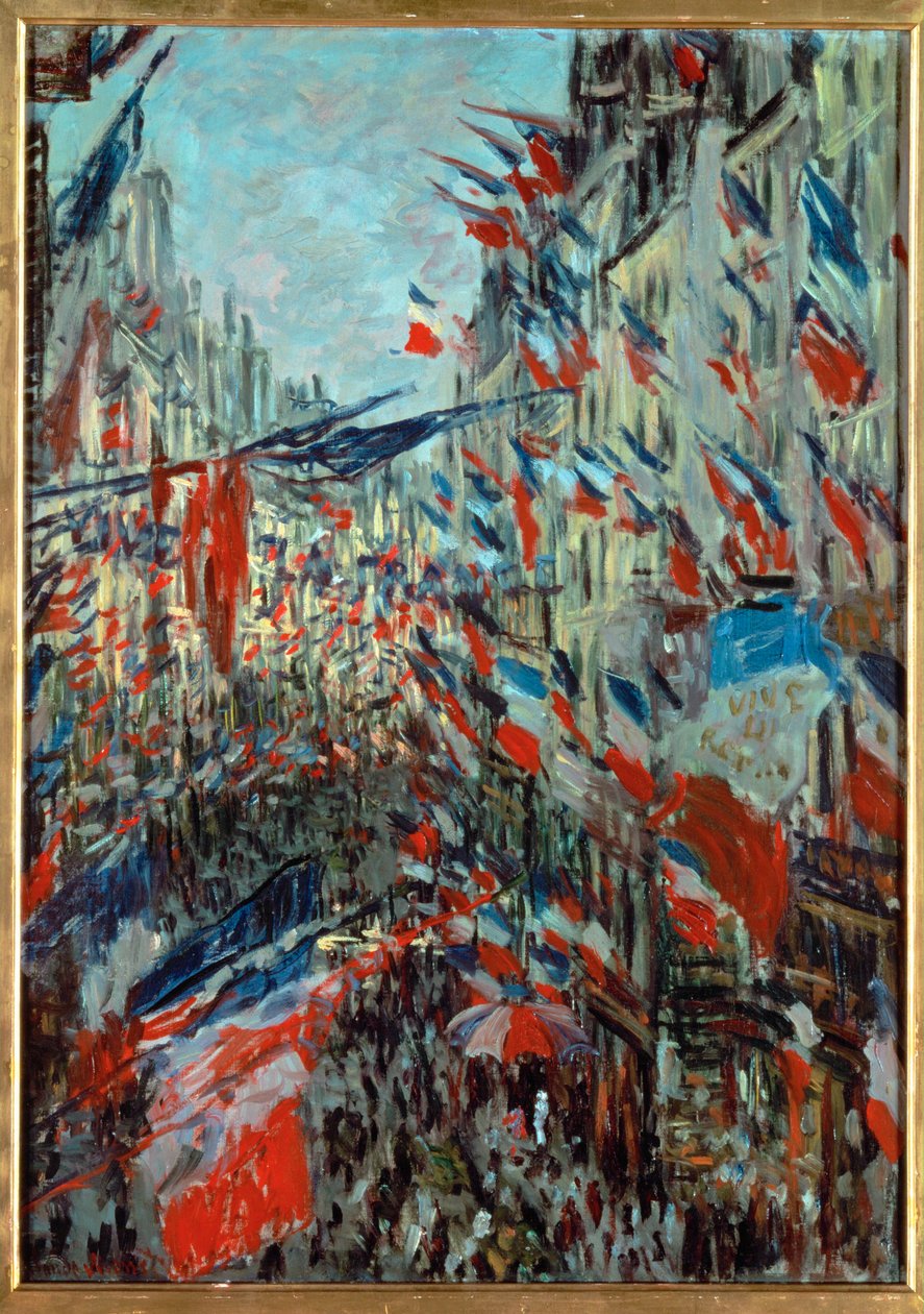París, rue St. Denis: Celebración del 30 de junio de Claude Monet