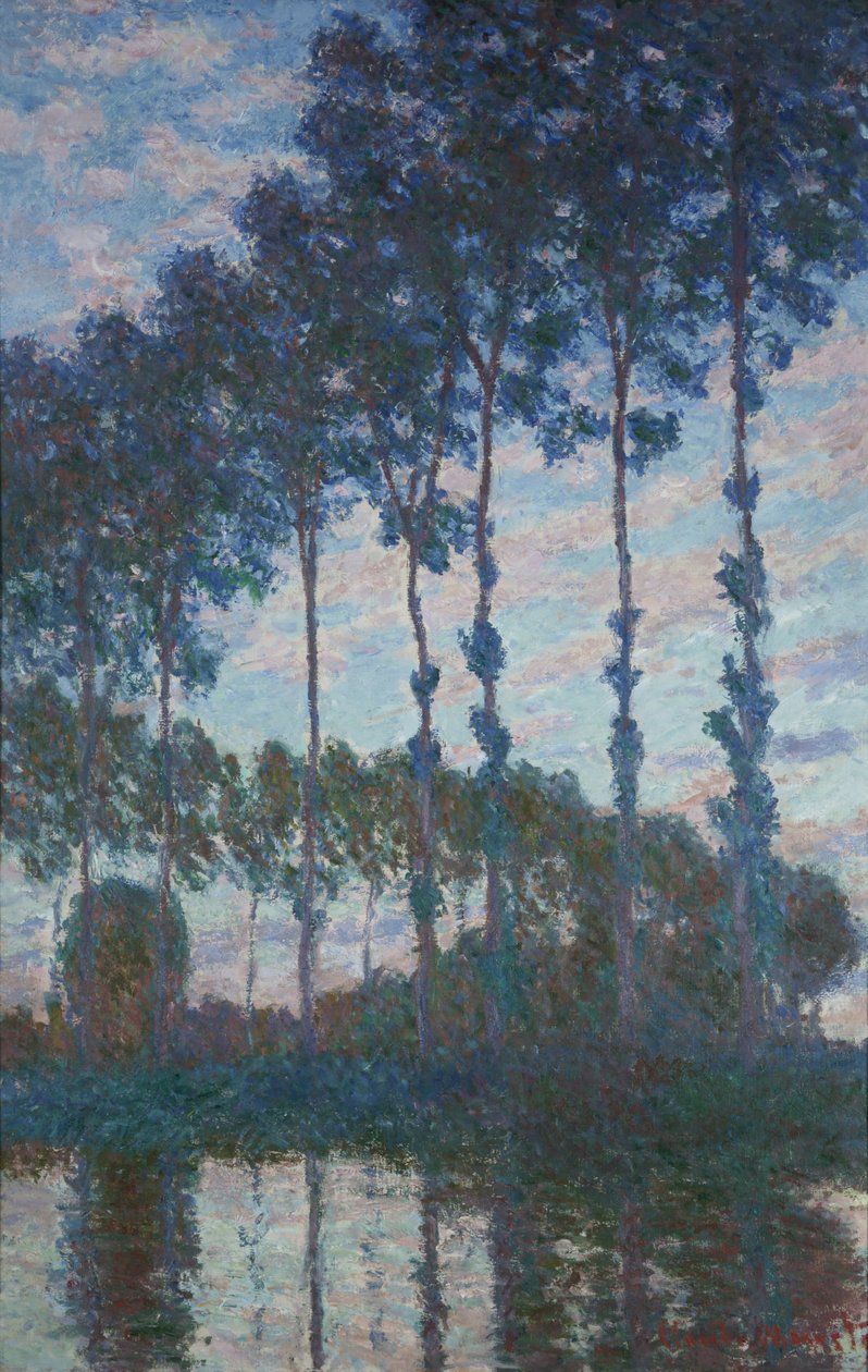 Álamos en las orillas del Epte, Efecto de la tarde, 1891 de Claude Monet