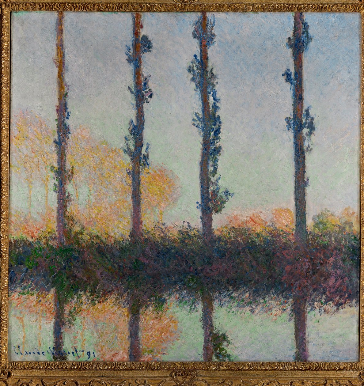 Álamos, o los cuatro árboles (pintura sobre lienzo) de Claude Monet