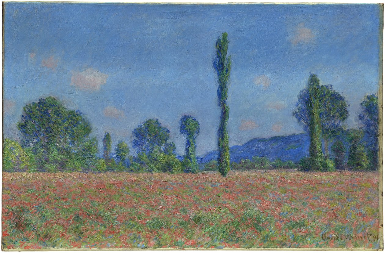 Campo de amapolas, Giverny, 1890-91 de Claude Monet