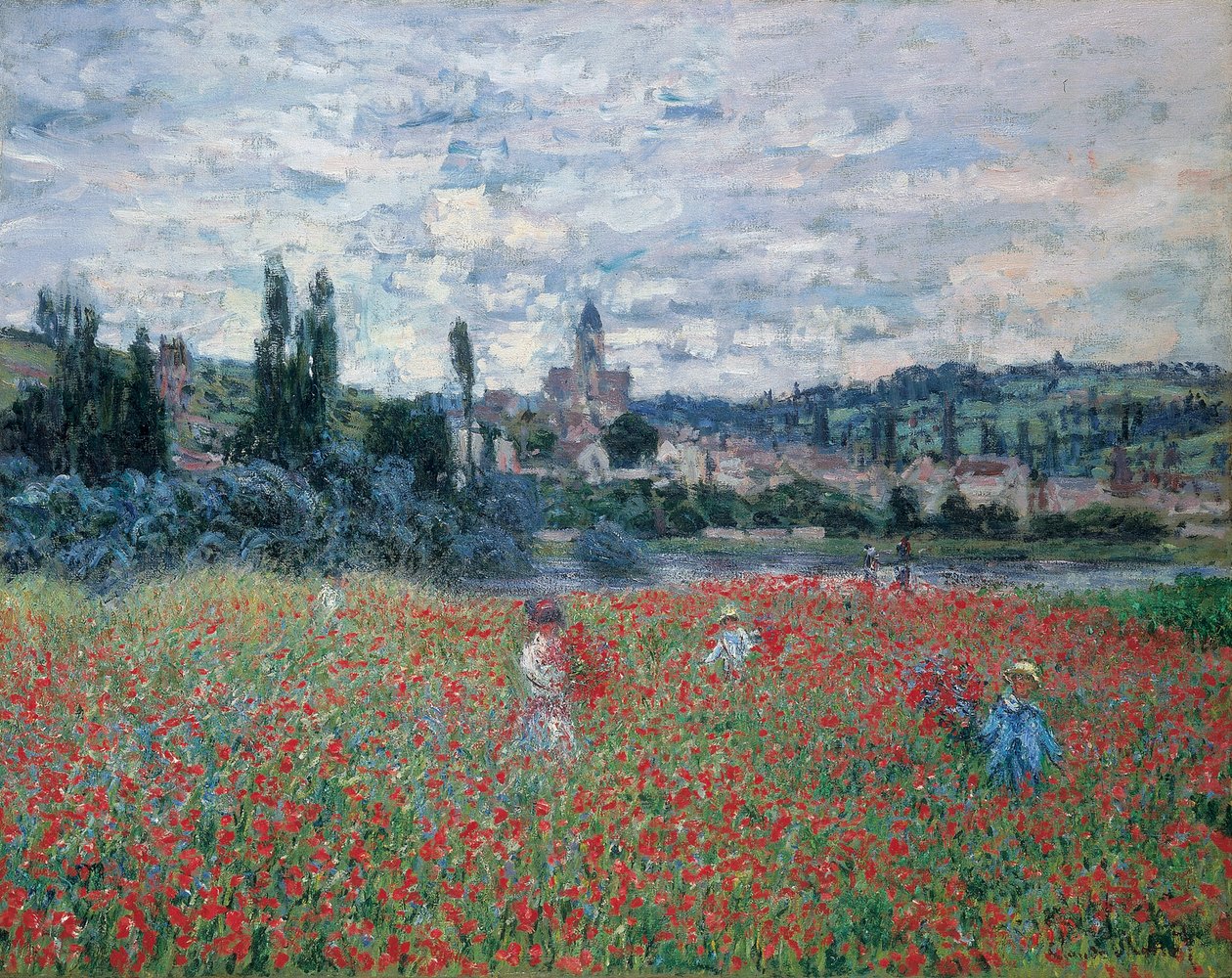 Campos de amapolas cerca de Vétheuil, c.1879 (óleo sobre lienzo) de Claude Monet