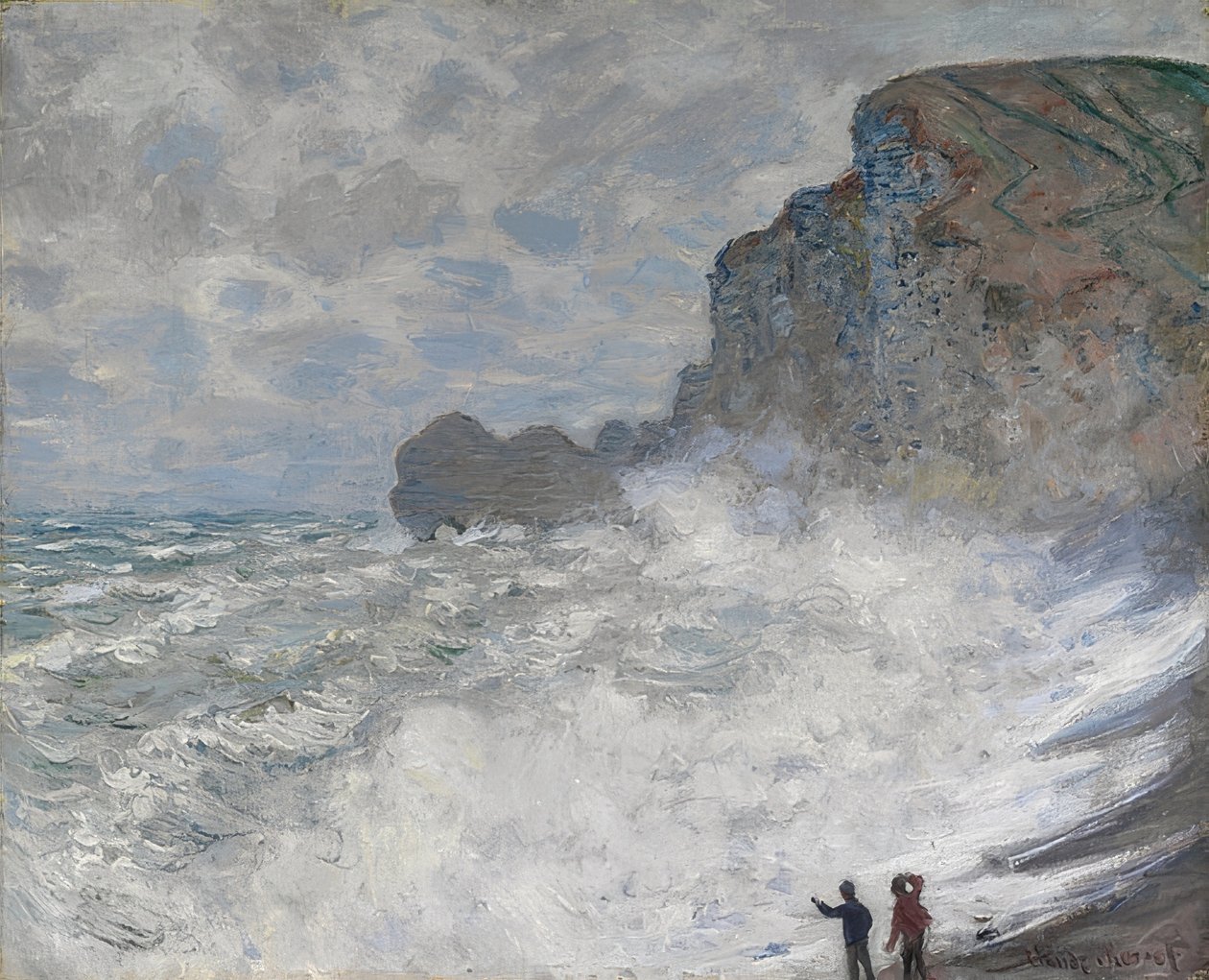 Clima áspero en Étretat. 1883 de Claude Monet