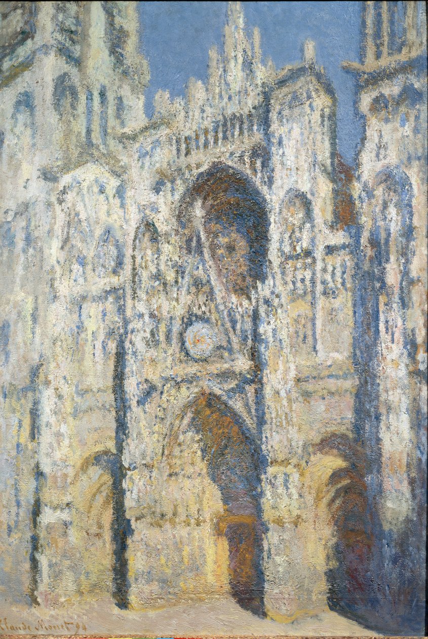 Catedral de Rouen, el portal y la torre Saint Romain, efecto de sol pleno, armonía azul y oro de Claude Monet