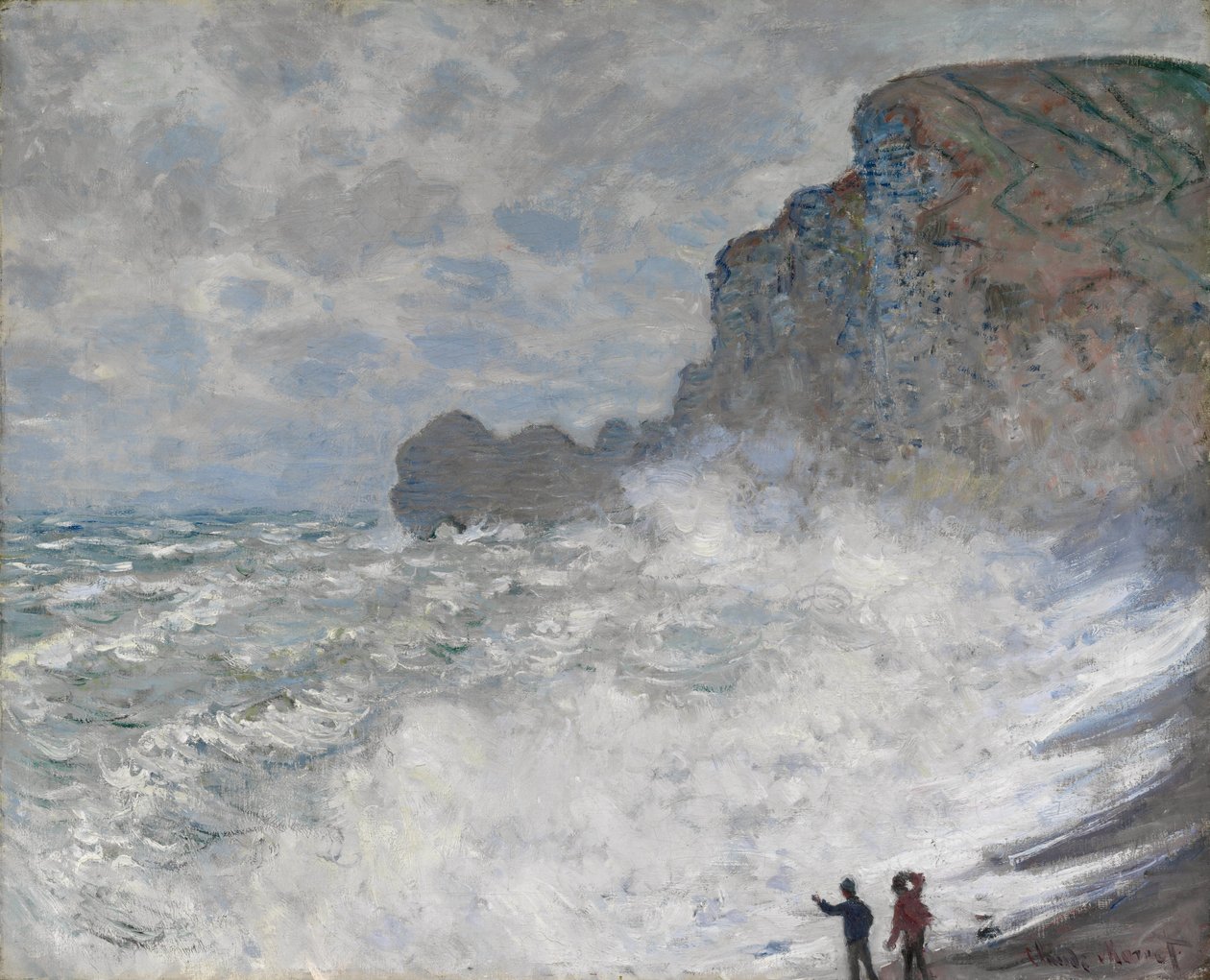 Mal tiempo en Étretat de Claude Monet