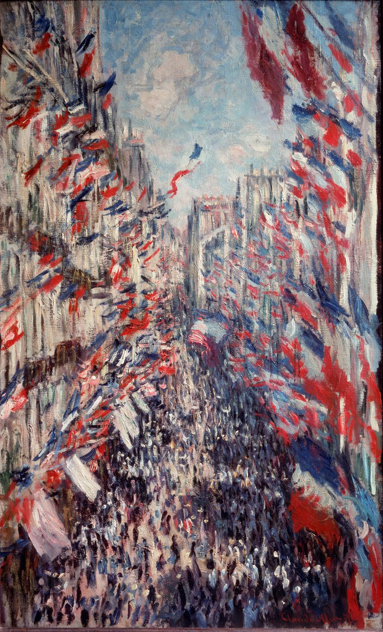 Rue Montorgueil en París de Claude Monet
