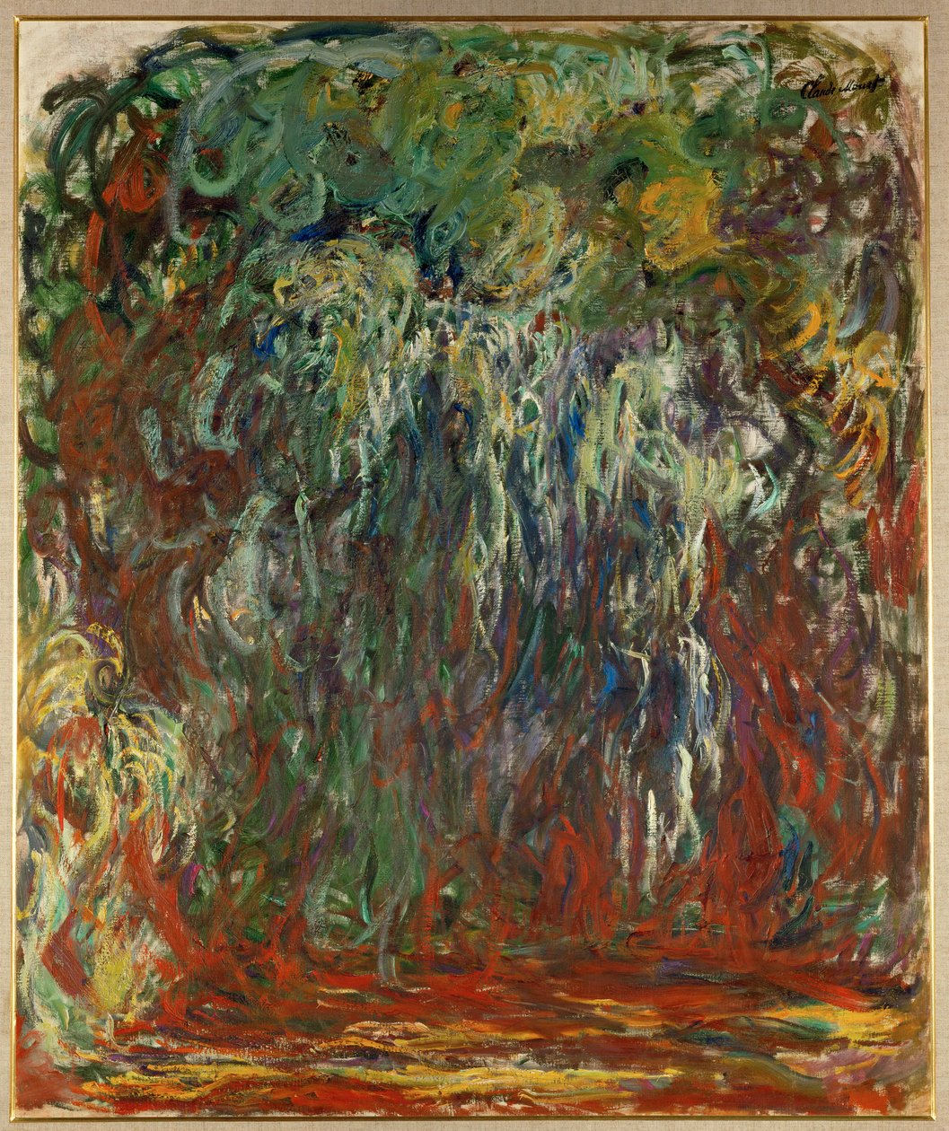 Sauce llorón, Giverny (óleo sobre lienzo) de Claude Monet