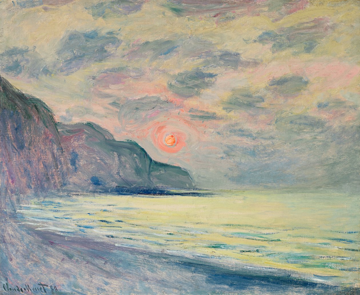 Puesta de sol, niebla, Pourville de Claude Monet