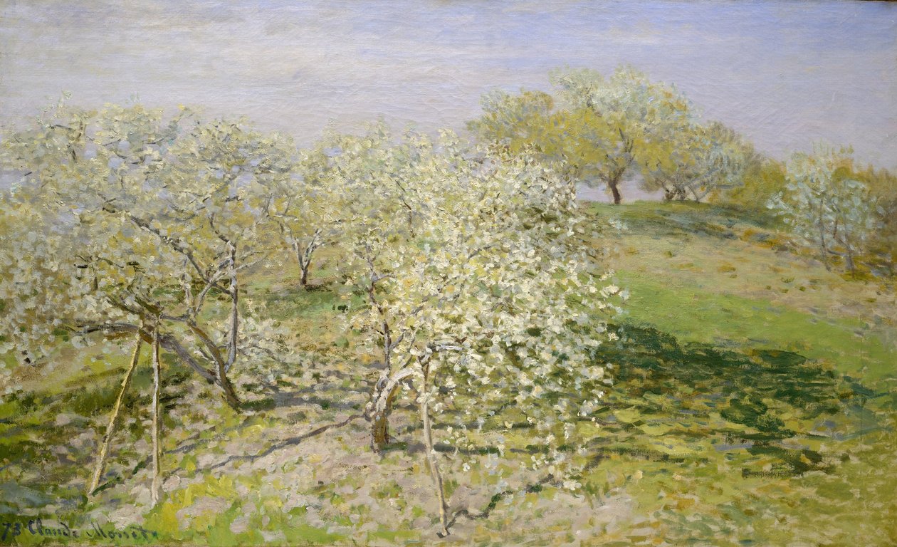 Primavera (Árboles frutales en flor), 1873 de Claude Monet
