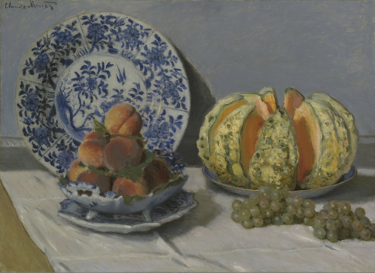 Naturaleza muerta con melón de Claude Monet