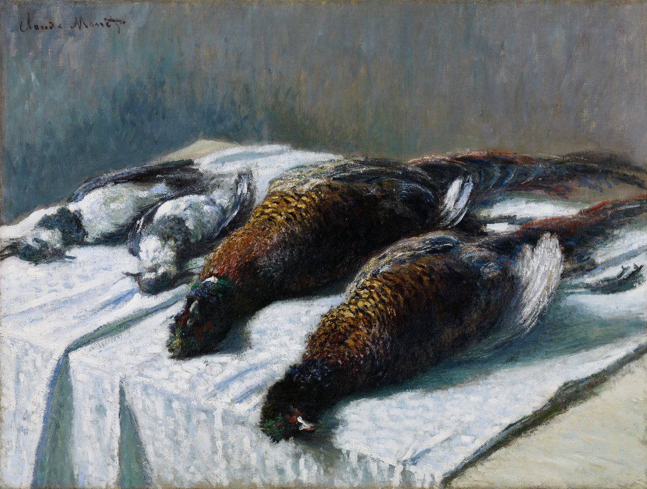 Naturaleza muerta con faisanes y chorlitos de Claude Monet