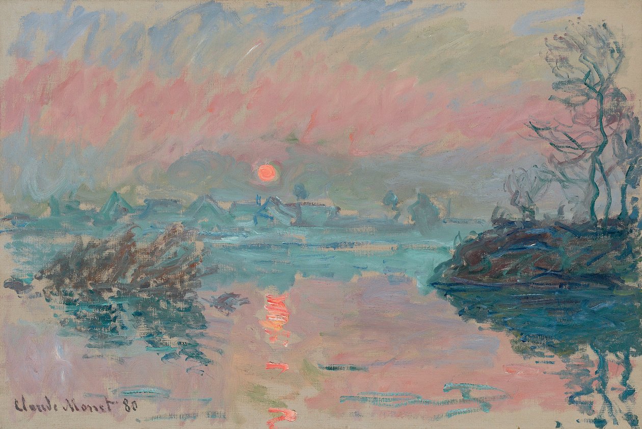 Puesta de sol en Lavacourt, 1880 de Claude Monet