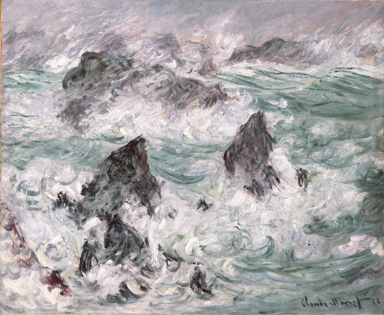 Tempestad en Belle-Ile de Claude Monet