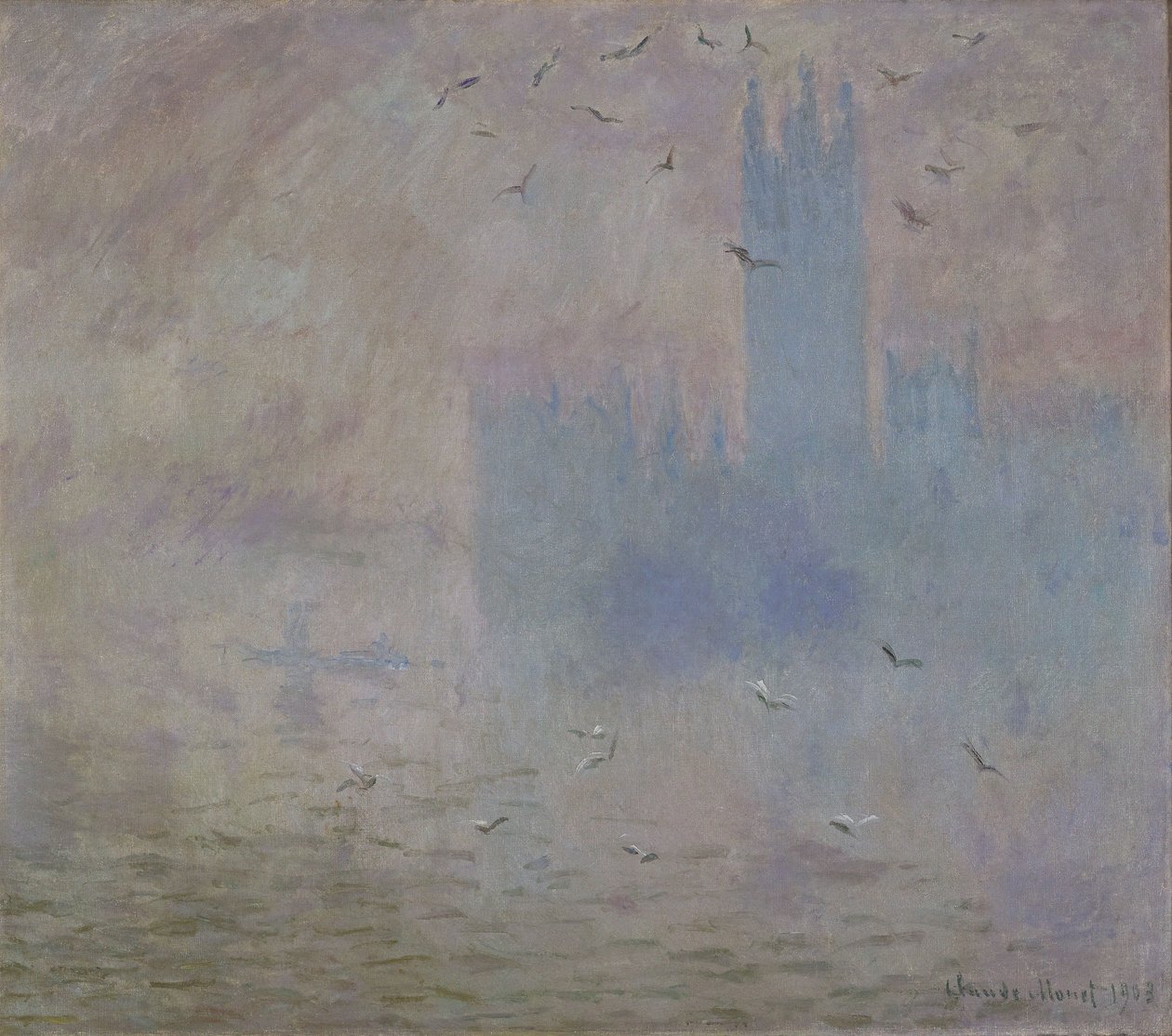 El Parlamento, gaviotas de Claude Monet
