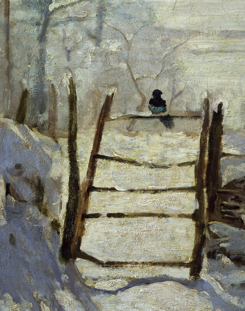 La Urraca (detalle) de Claude Monet