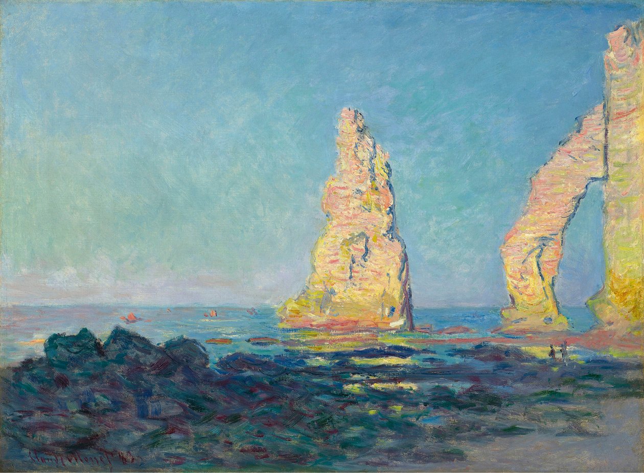 La Aguja en Étretat, marea baja, 1883 de Claude Monet