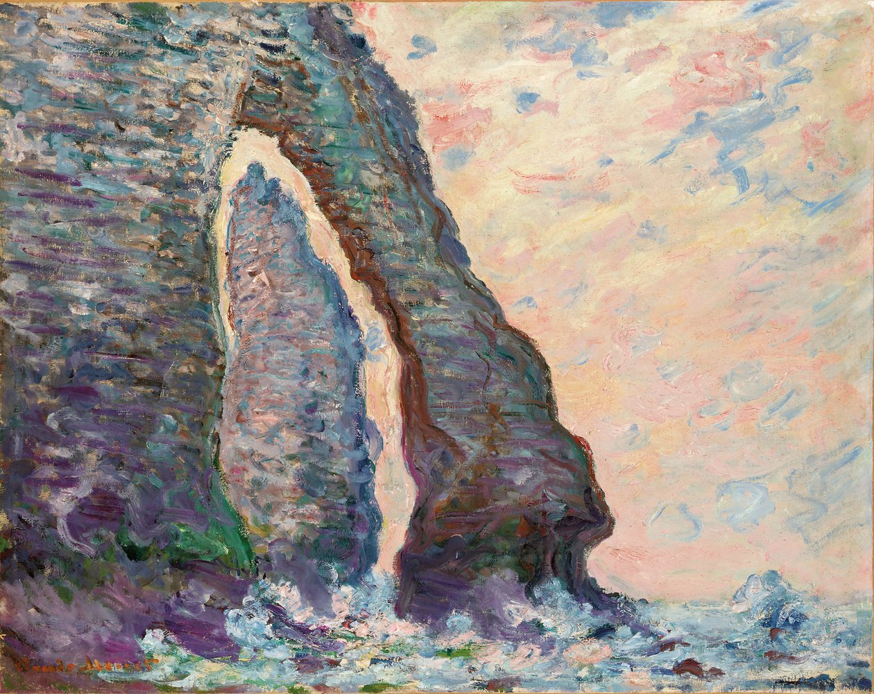 La Roca de la Aguja por la Puerta Aval de Claude Monet