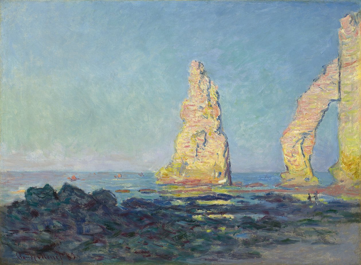 La aguja de Etretat, marea baja; Aiguille d