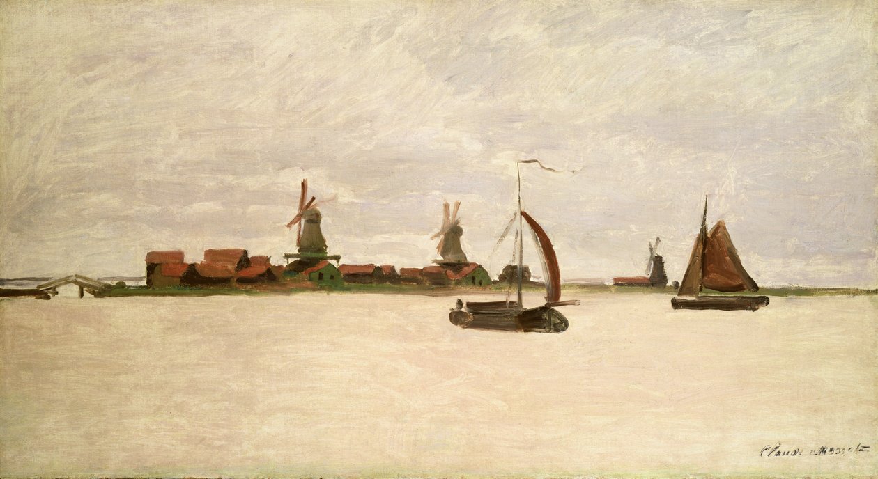 El puerto exterior en Zaandam, 1871 de Claude Monet